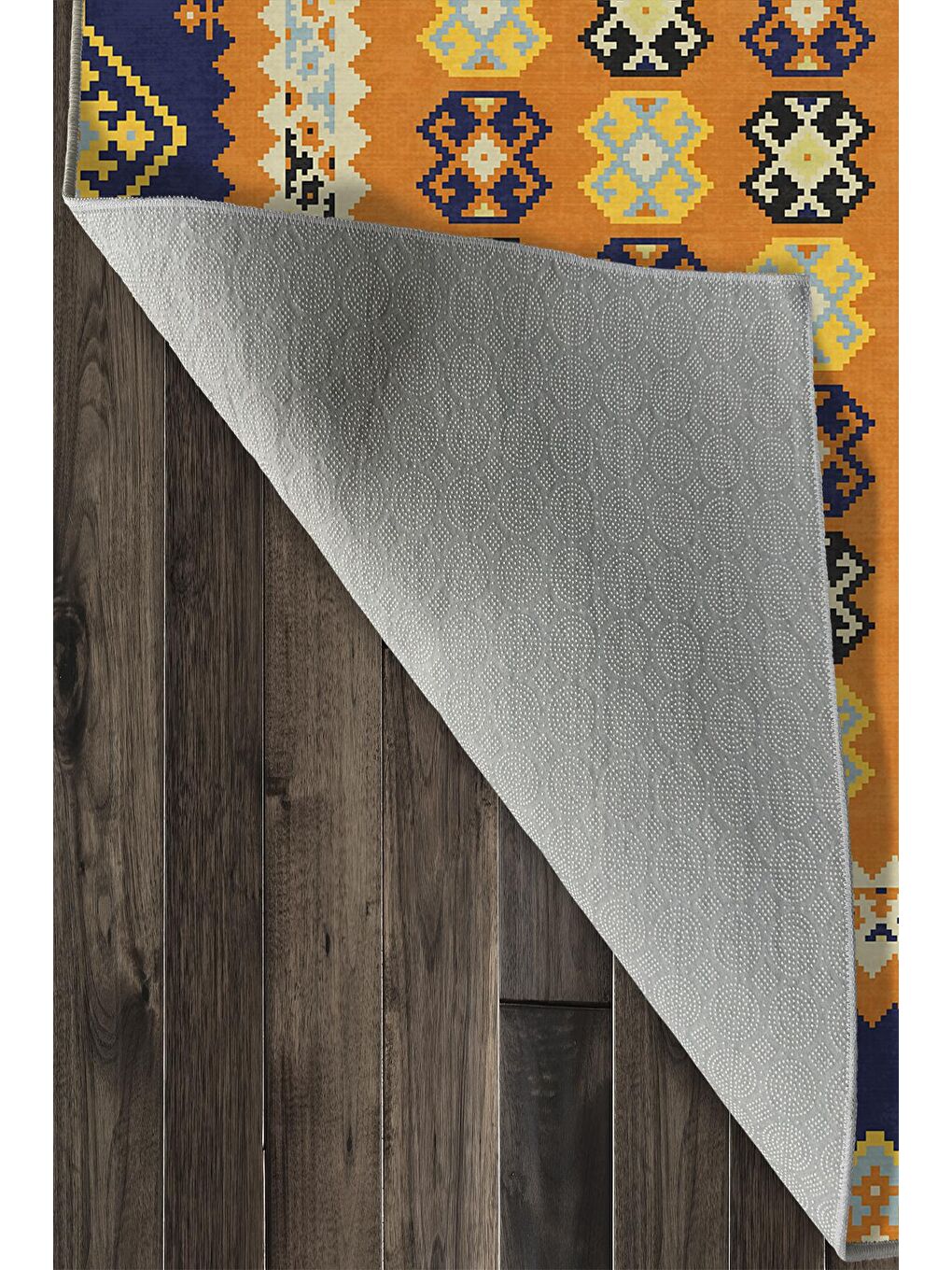 Turuncu Özel Tasarım, Kaymaz Taban, İnce, Yıkanabilir, Modern Halı WOOKECE1463 80x150-6