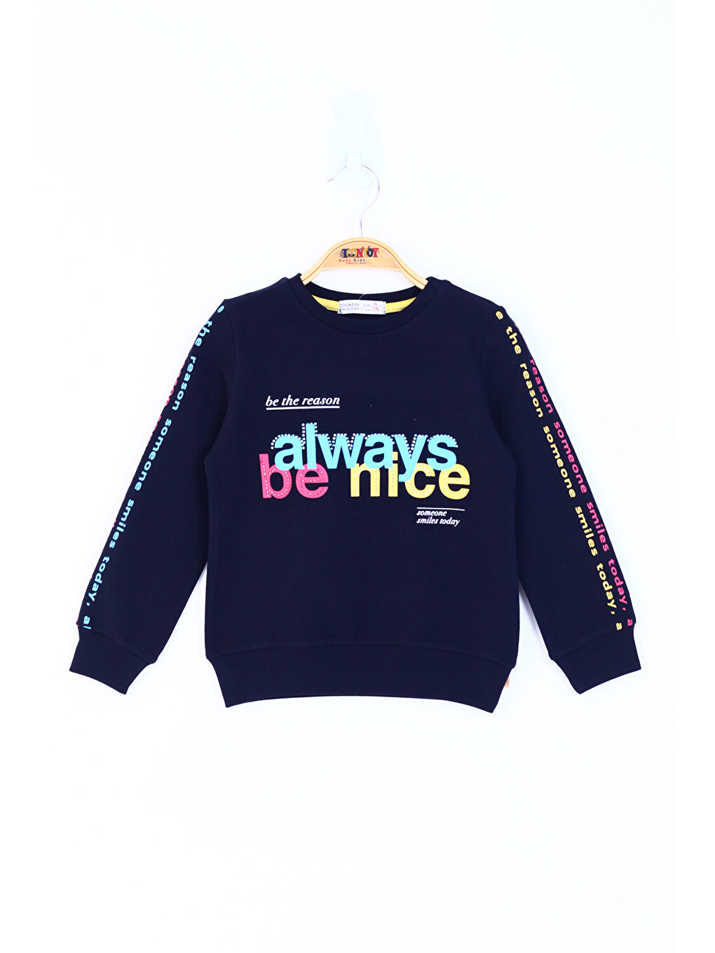 Toontoykids Lacivert Kız Çocuk Always Baskılı Sweatshirt