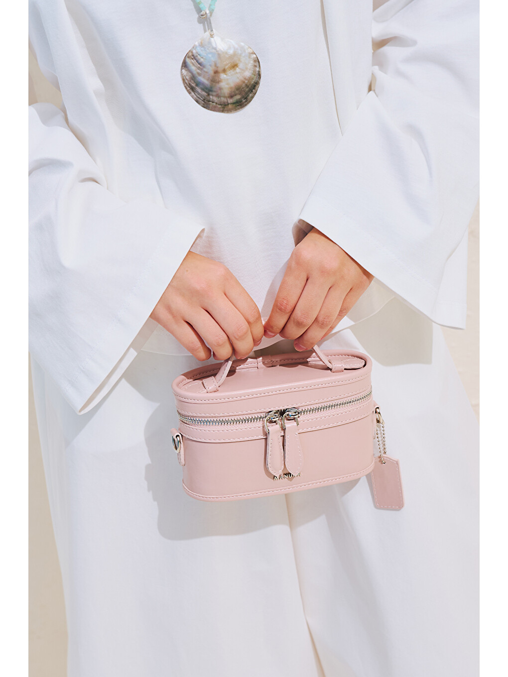 Mıta Mını Fermuarlı Çanta Pembe-2
