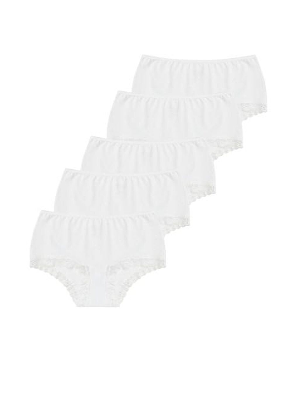5 li Beyaz Dantelli Kadın Külot 1292 5'LI