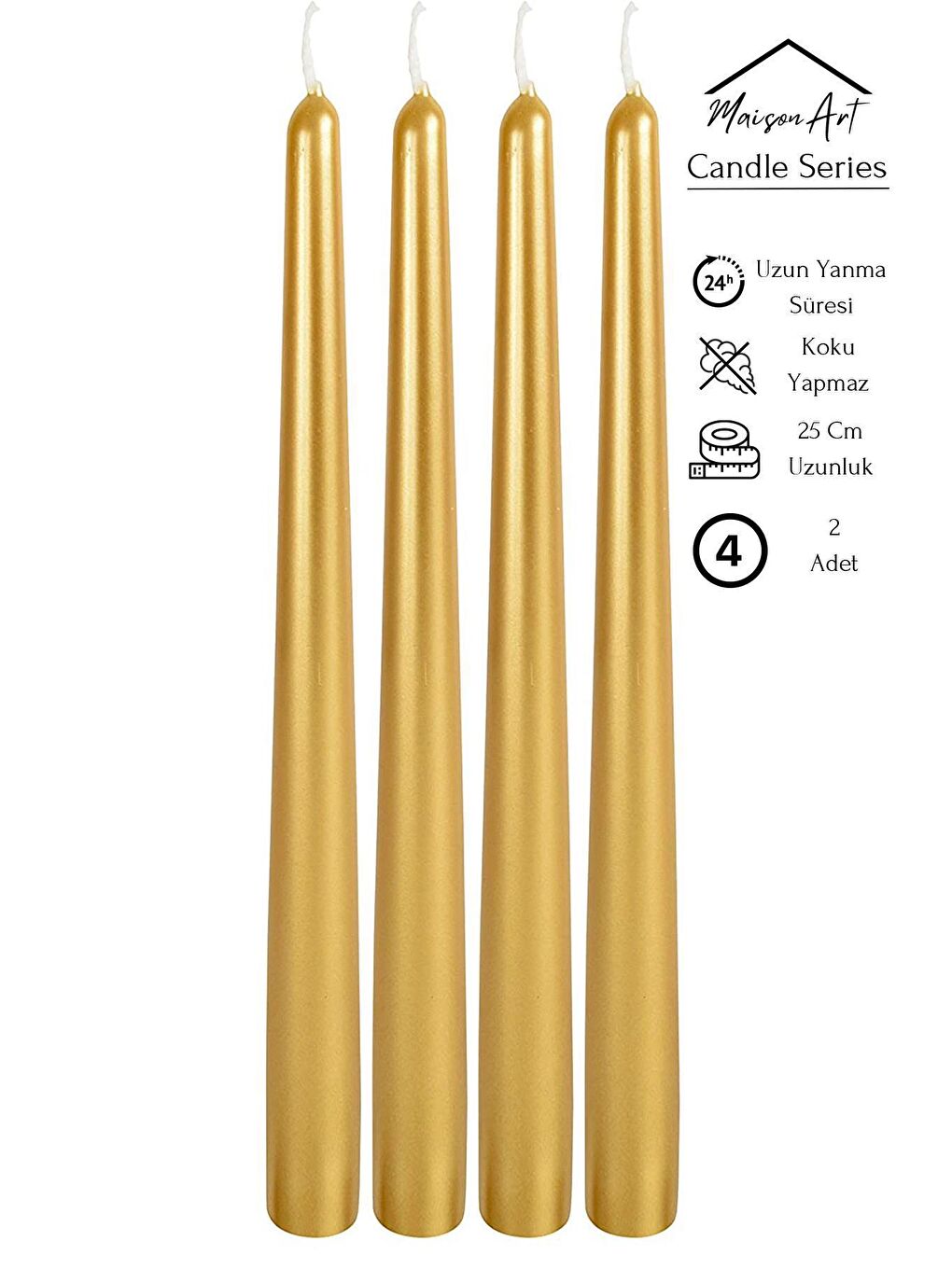 Sarı Şamdan Mumu 4 Adet