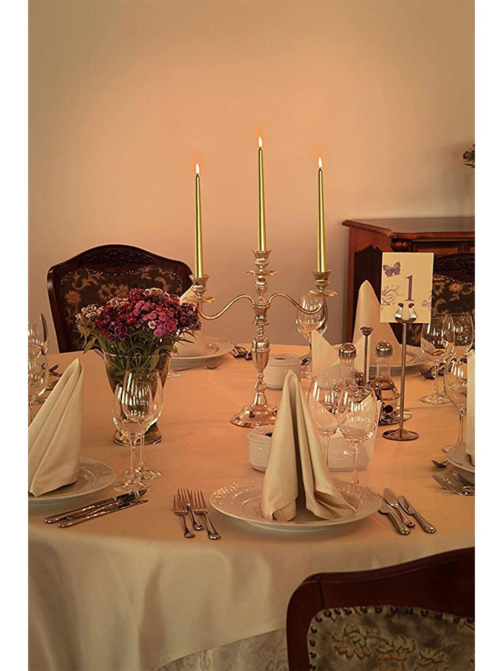 Sarı Şamdan Mumu 4 Adet-2