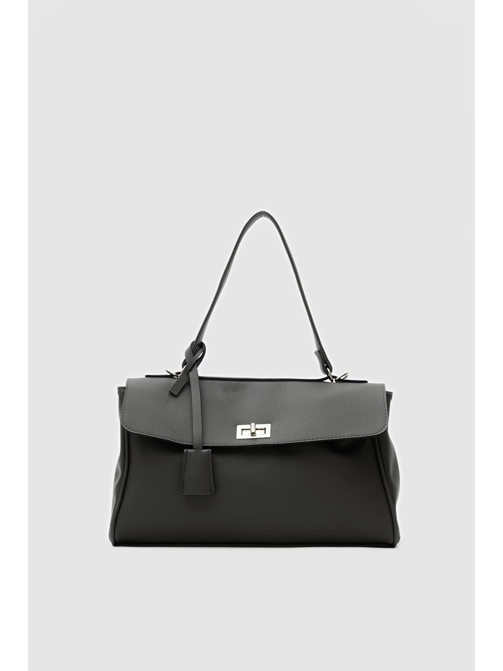 Amara Kilitli Klasik Omuz Çantası Siyah