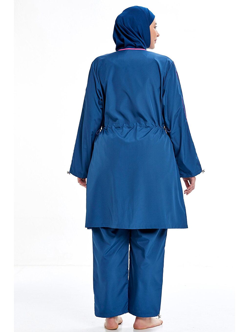 Büyük Beden Tam Kapalı Tesettür Mayo 0591 Açık Lacivert-2