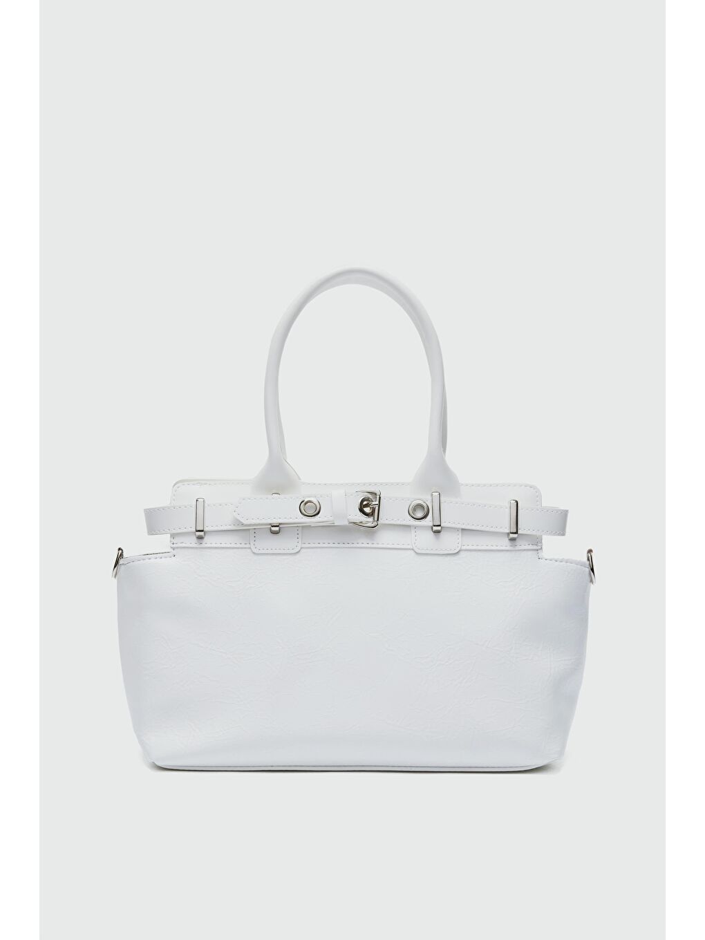 Twin Kemer Toka Detaylı Omuz Çanta Beyaz