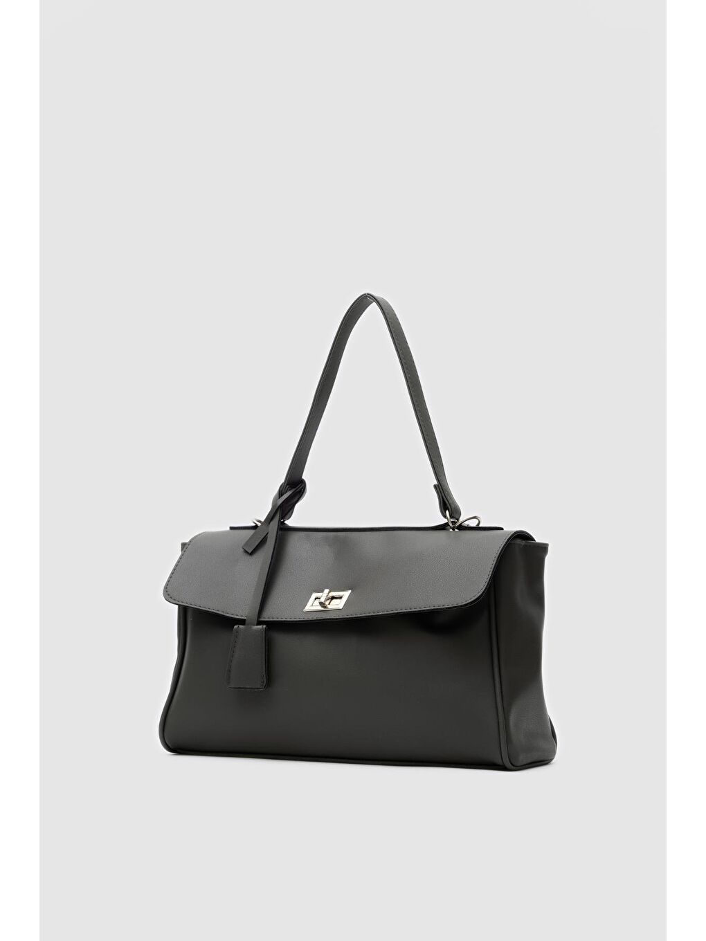 Amara Kilitli Klasik Omuz Çantası Siyah-4