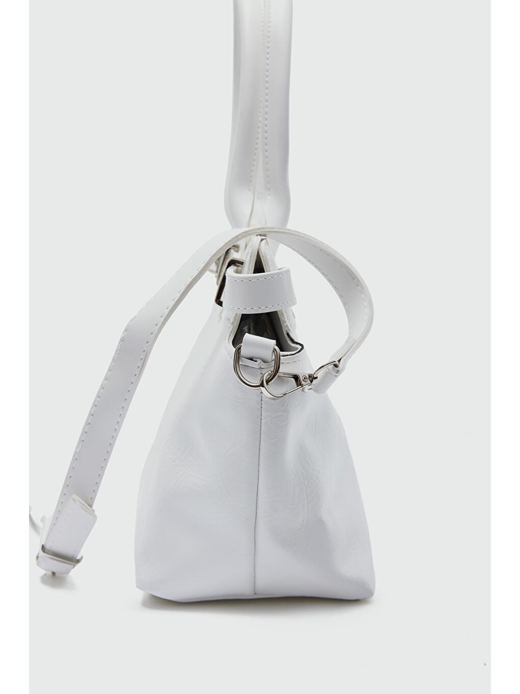 Twin Kemer Toka Detaylı Omuz Çanta Beyaz-2