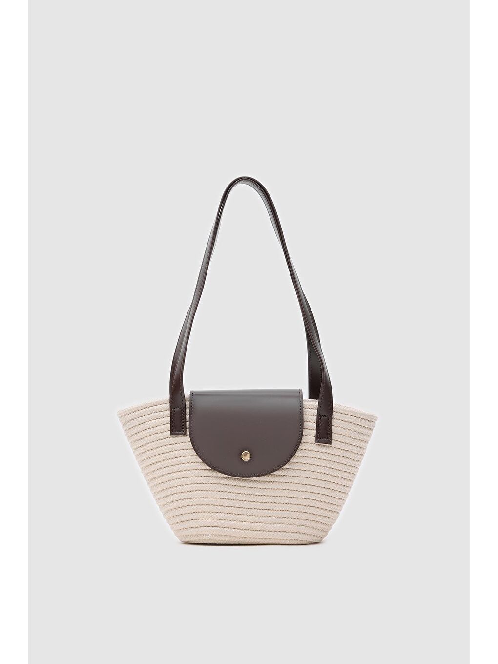 Ekru Maia Handmade Hasır Omuz Çantası Krem