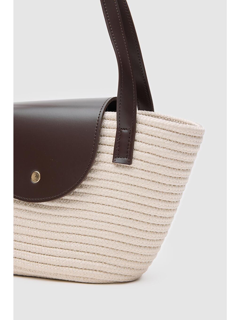 Ekru Maia Handmade Hasır Omuz Çantası Krem-6