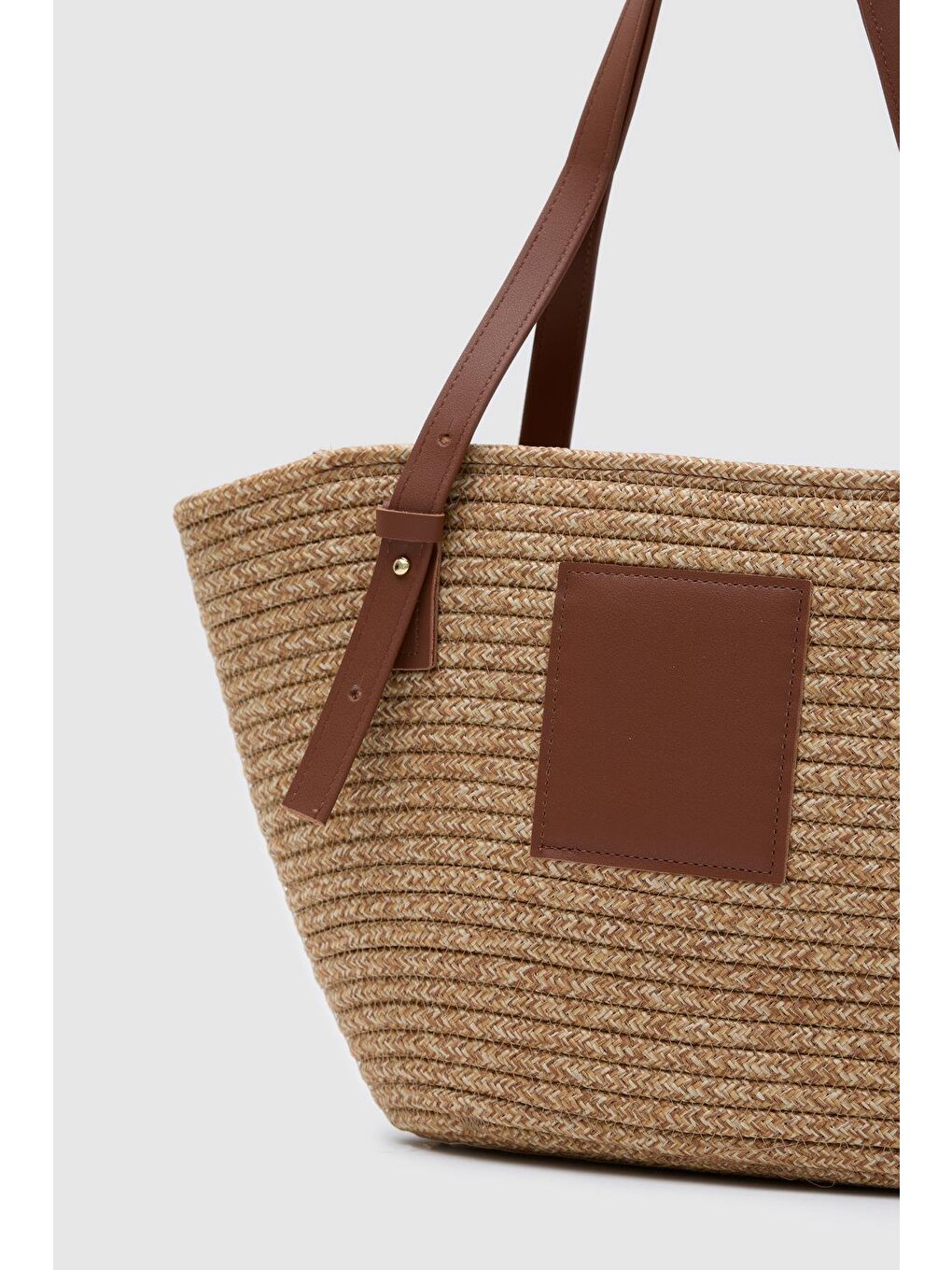 Bej Vittoria Handmade Hasır Çanta Vizon-7