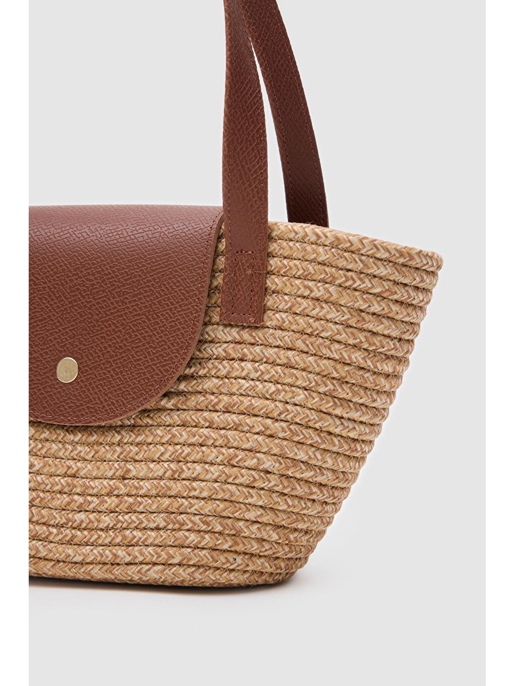 Bej Maia Handmade Hasır Omuz Çantası Vizon-6