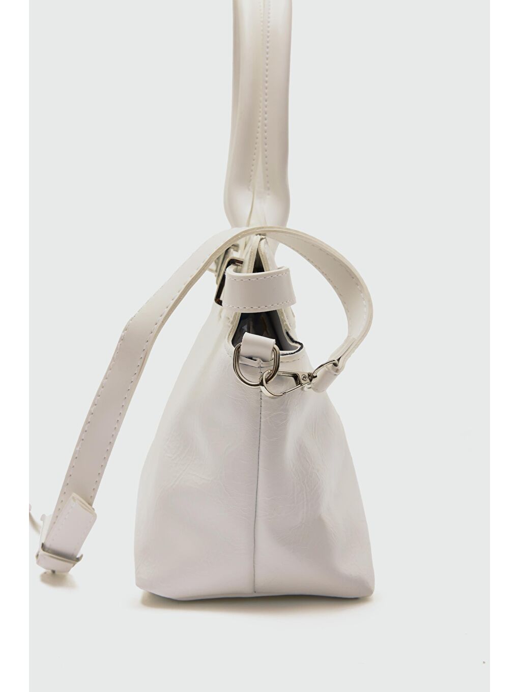 Ekru Twin Kemer Toka Detaylı Omuz Çanta Krem-2