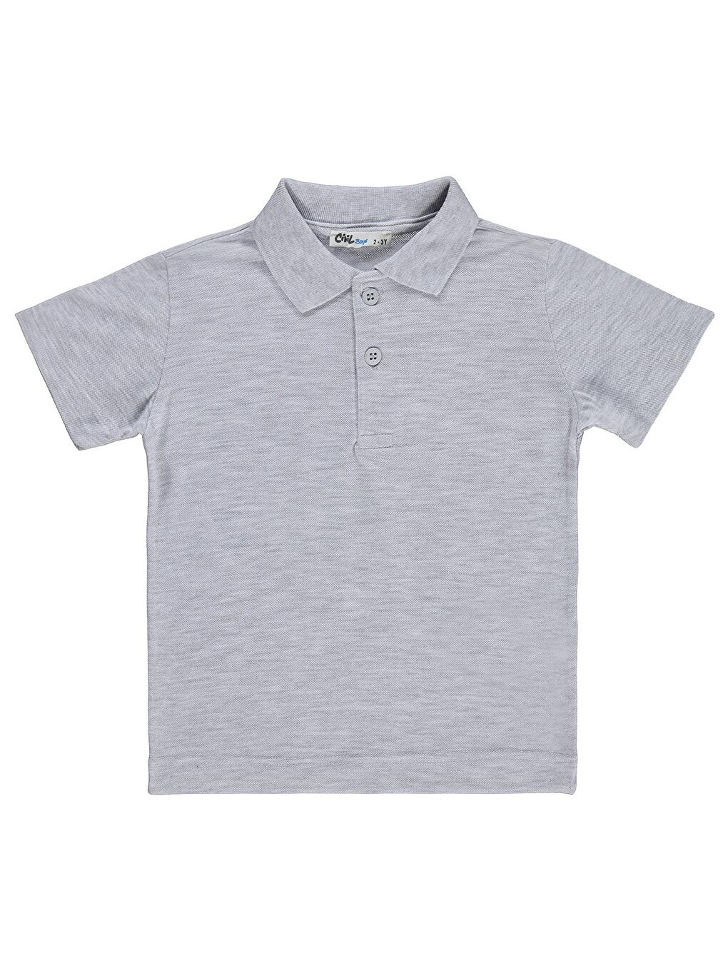 Boys Erkek Çocuk Palmiye Nakışlı Polo Yaka 2-5 Yaş Tişört - Gri
