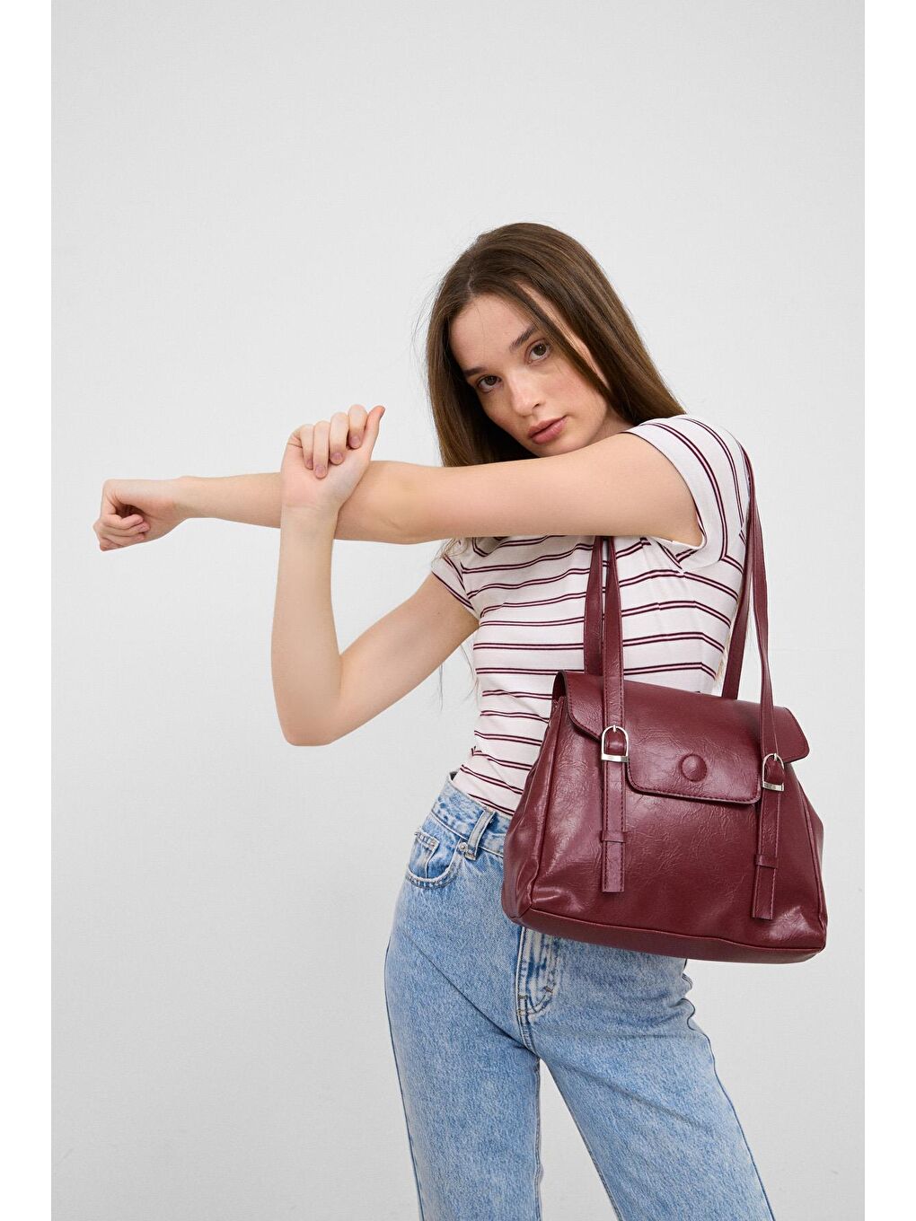 Loma Omuz Çantası  Bordo-2