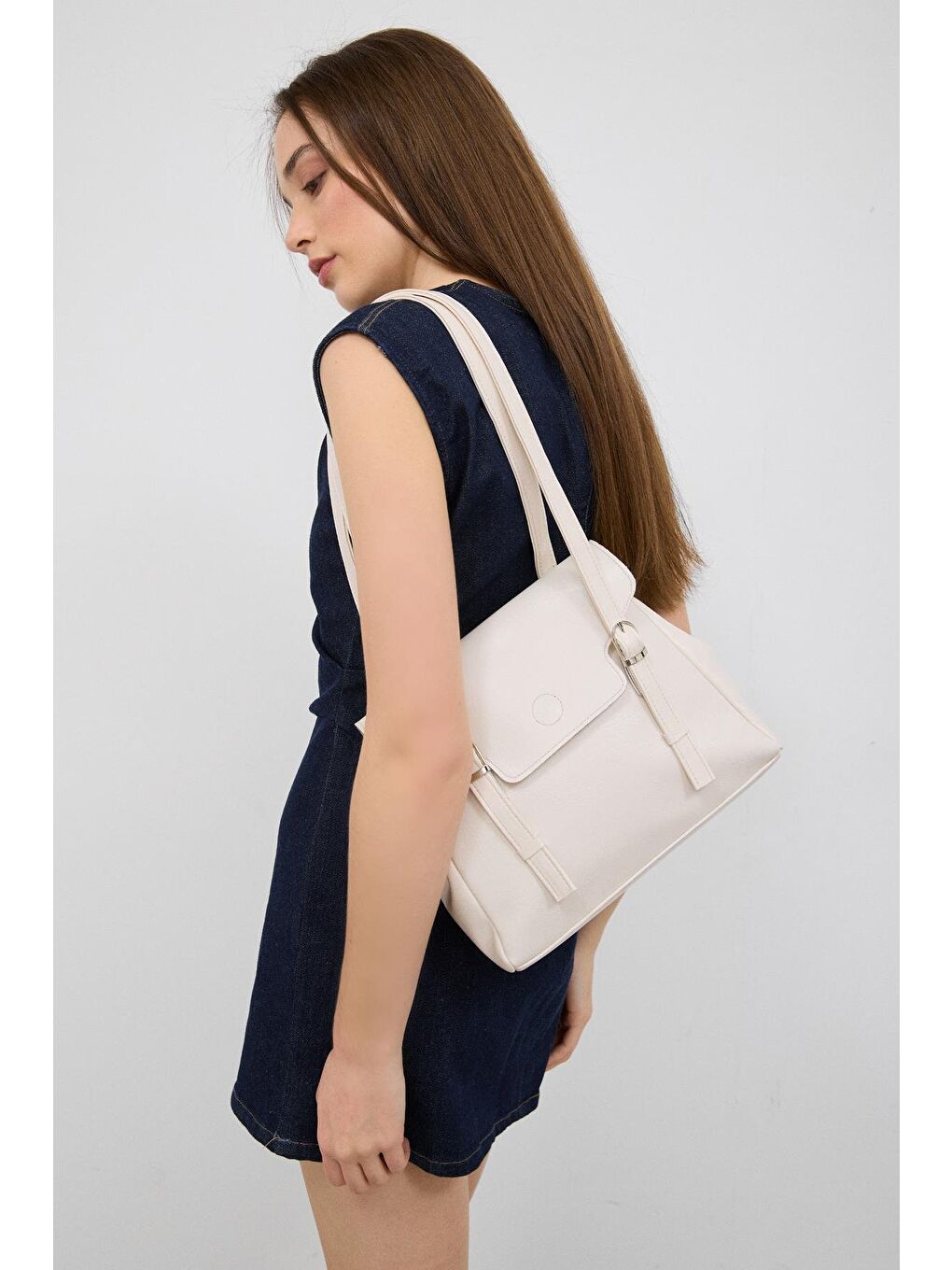 Ekru Loma Omuz Çantası  Krem-1