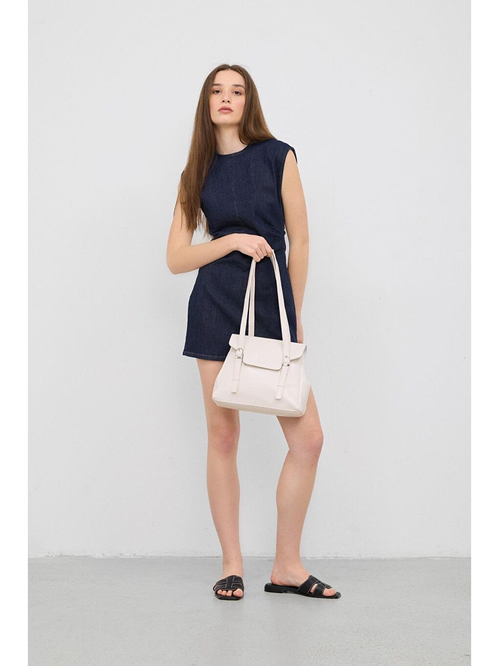 Ekru Loma Omuz Çantası  Krem-2