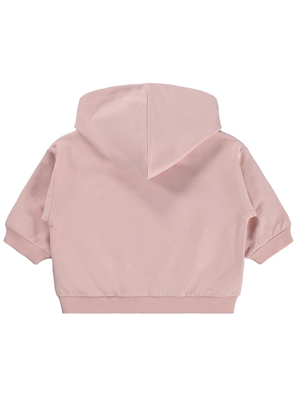 Baby Basic Kalp Etiketli Kapüşonlu 6-18 Ay Sweatshirt - Pembe-1