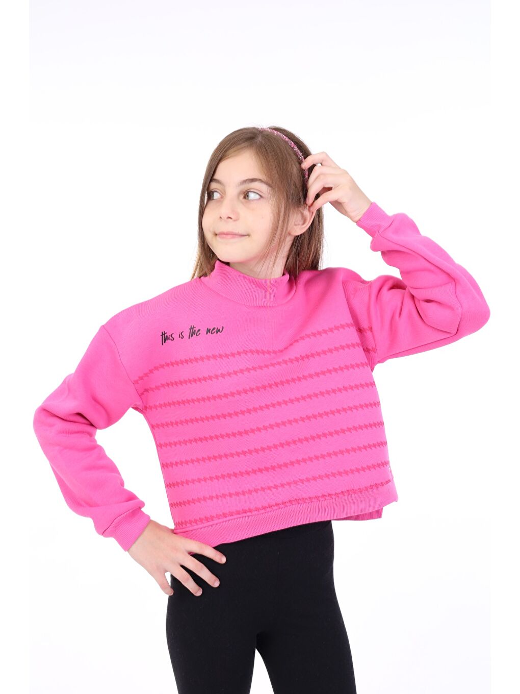 Toontoykids Fuşya Kız Çocuk Baskılı Sweatshirt