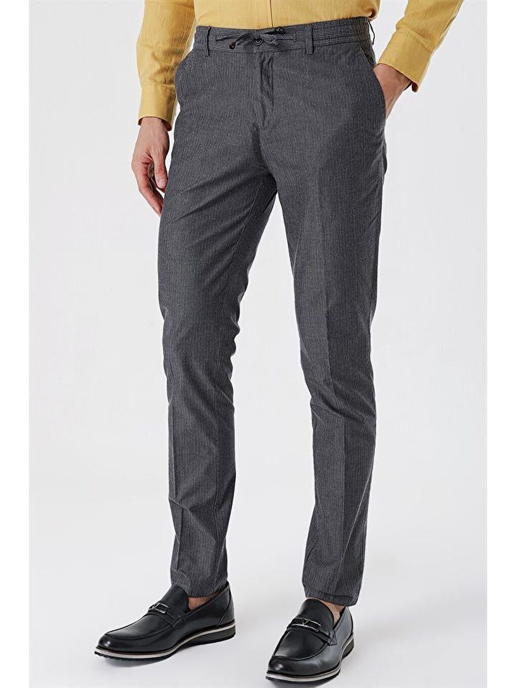 Gri Füme Pamuklu Yandan Cepli Casual Slim Fit Jogger Erkek Pantolon 1003230159