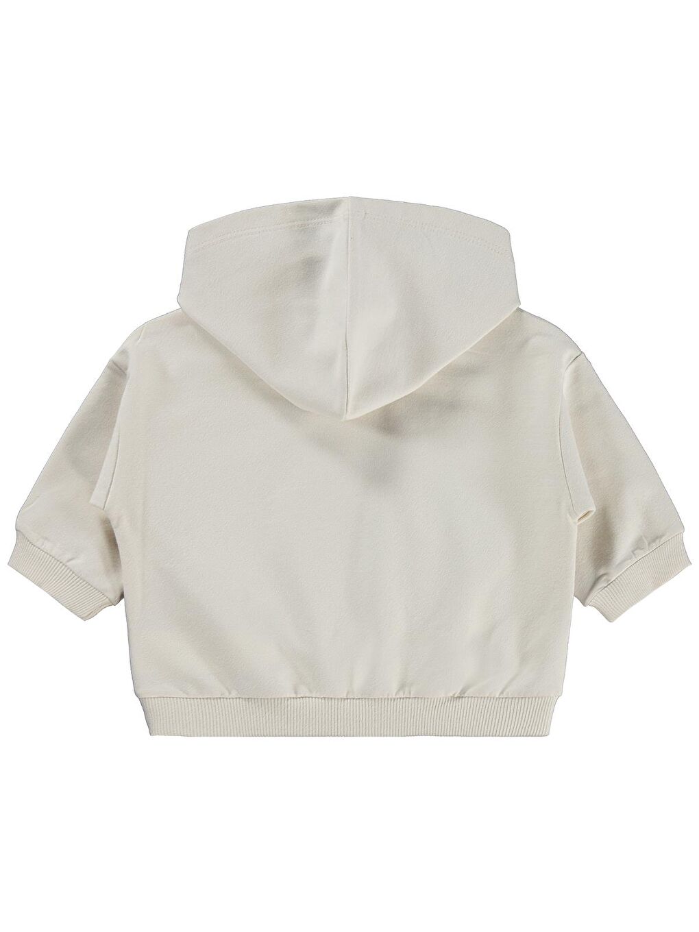 Baby Basic Kalp Etiketli Kapüşonlu 6-18 Ay Sweatshirt - Bej-1