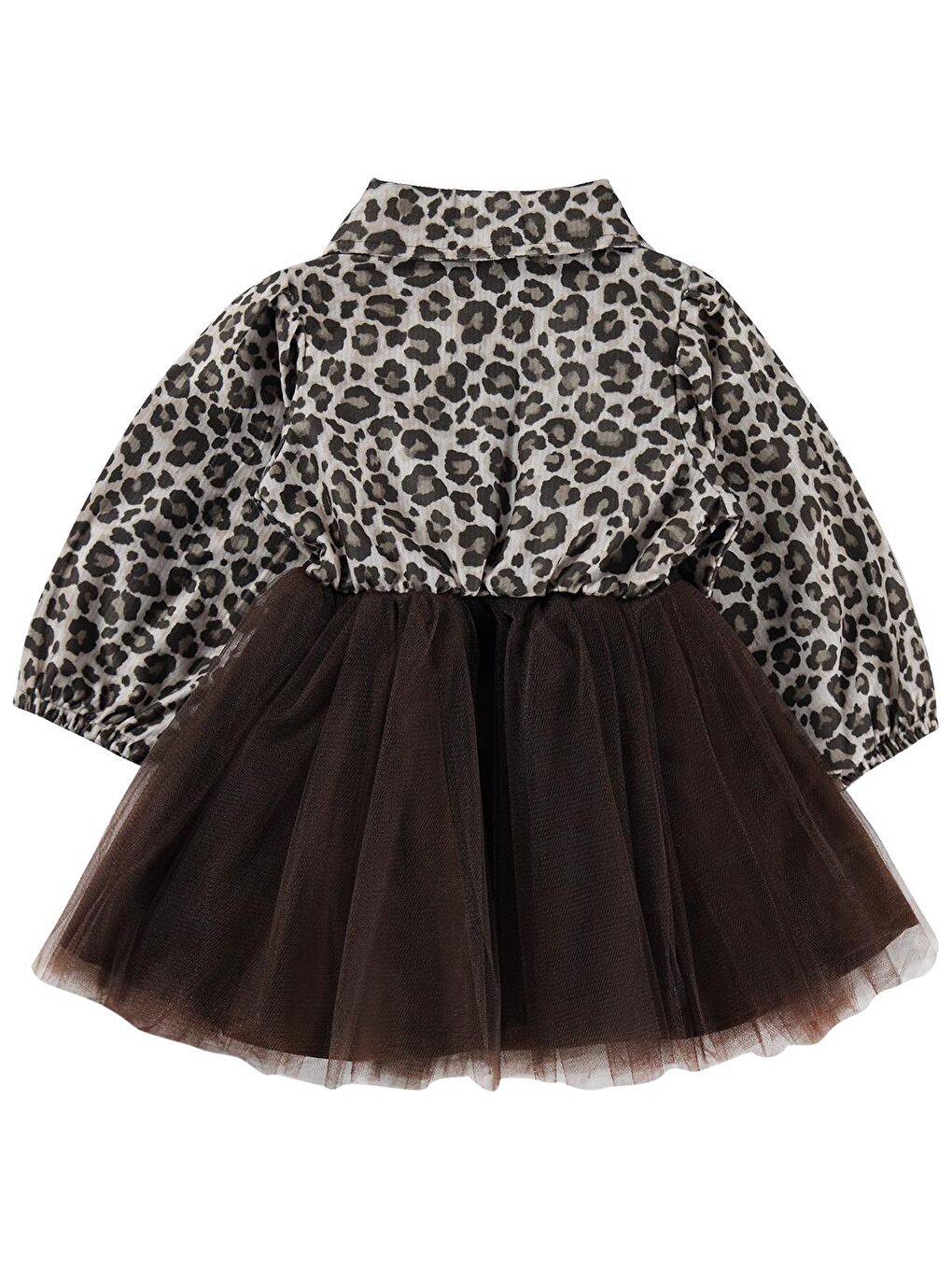 Baby Leopar Baskılı 6-18 Ay Elbise - Kahverengi-4