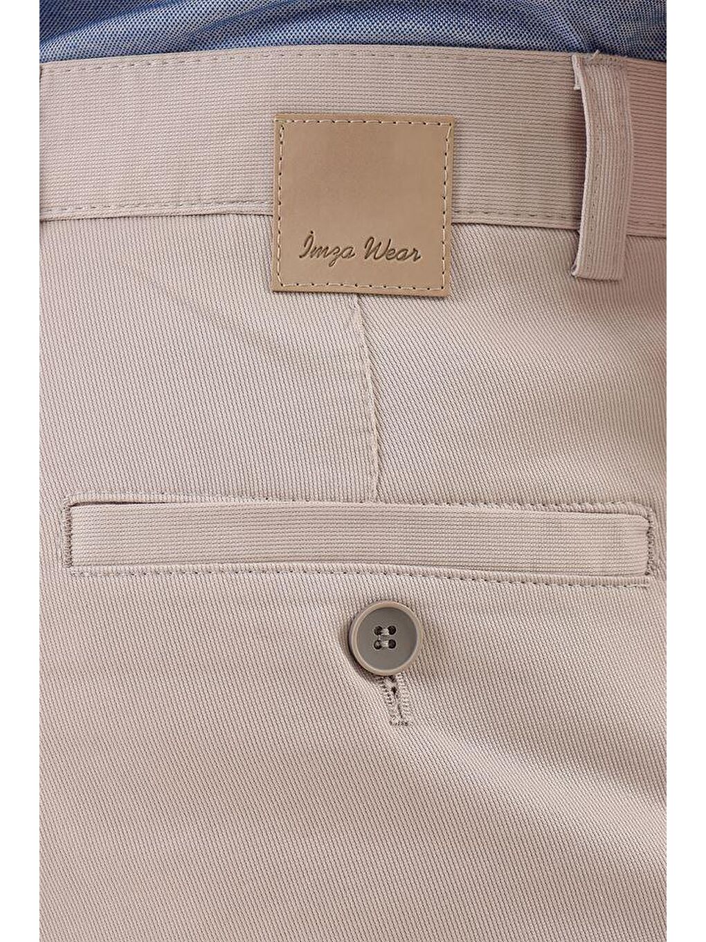 Bej Taş Rengi Pamuklu Yandan Cepli Casual Slim Fit Chino Pantolon 1003230103-5