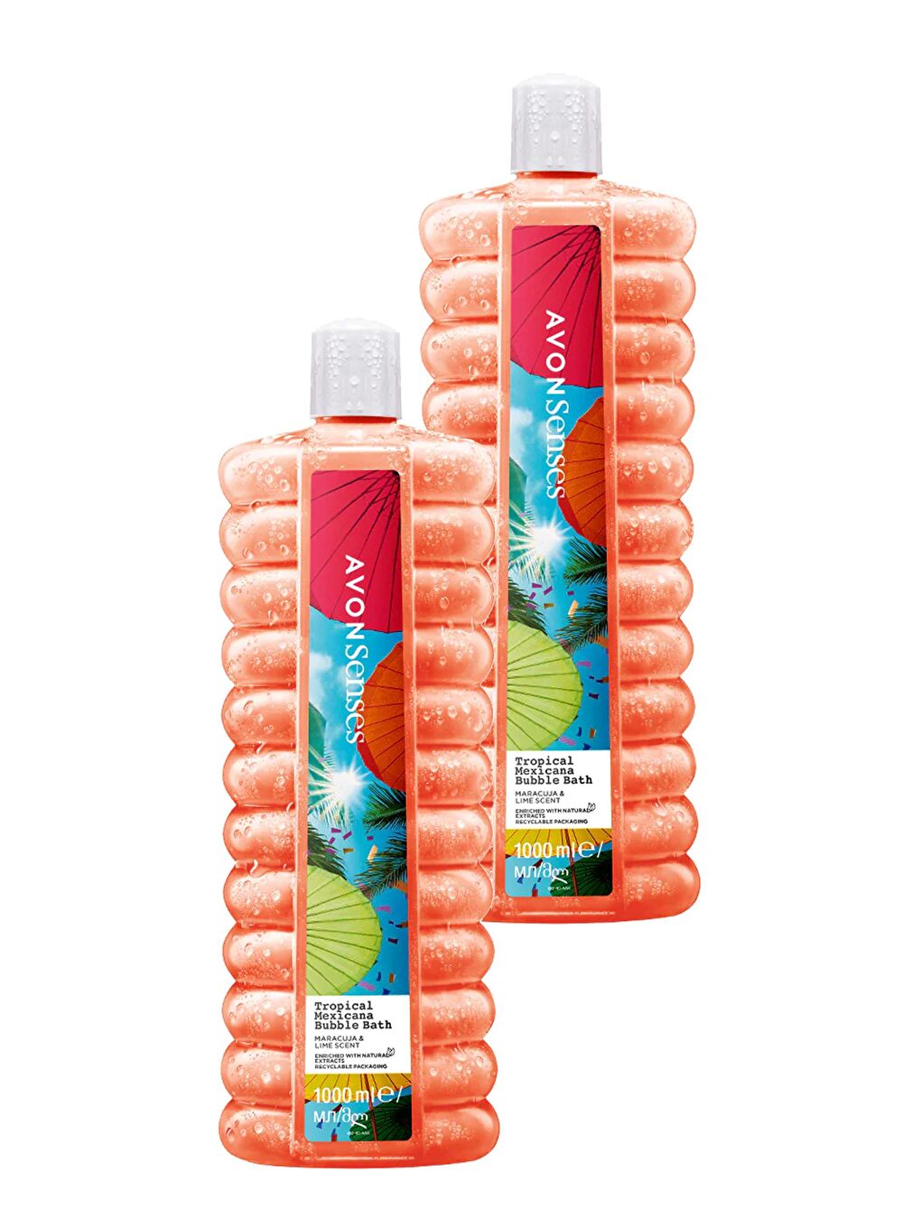 AVON Renksiz Tropical Mexicana Çarkıfelek ve Limon Kokulu Banyo Köpüğü 1 Lt. İkili Set