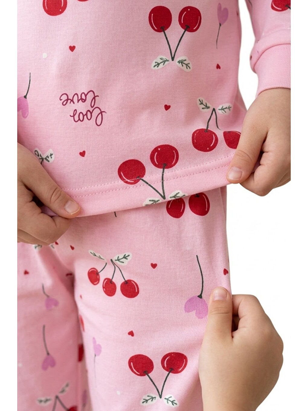 Pembe Kız Çocuk Pamuklu Desenli Pijama Takım Tkm1018-5