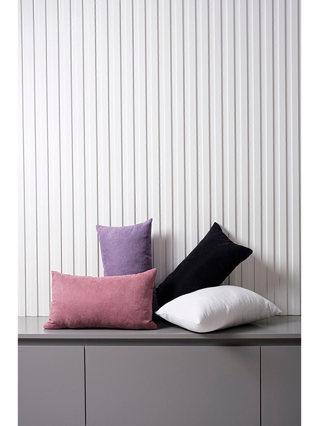 Pembe Panoroma Süet Dokulu Düz Punch (panç) İçin Uygun Pudra 45x45 Dekoratif Kırlent Kılıfı-4