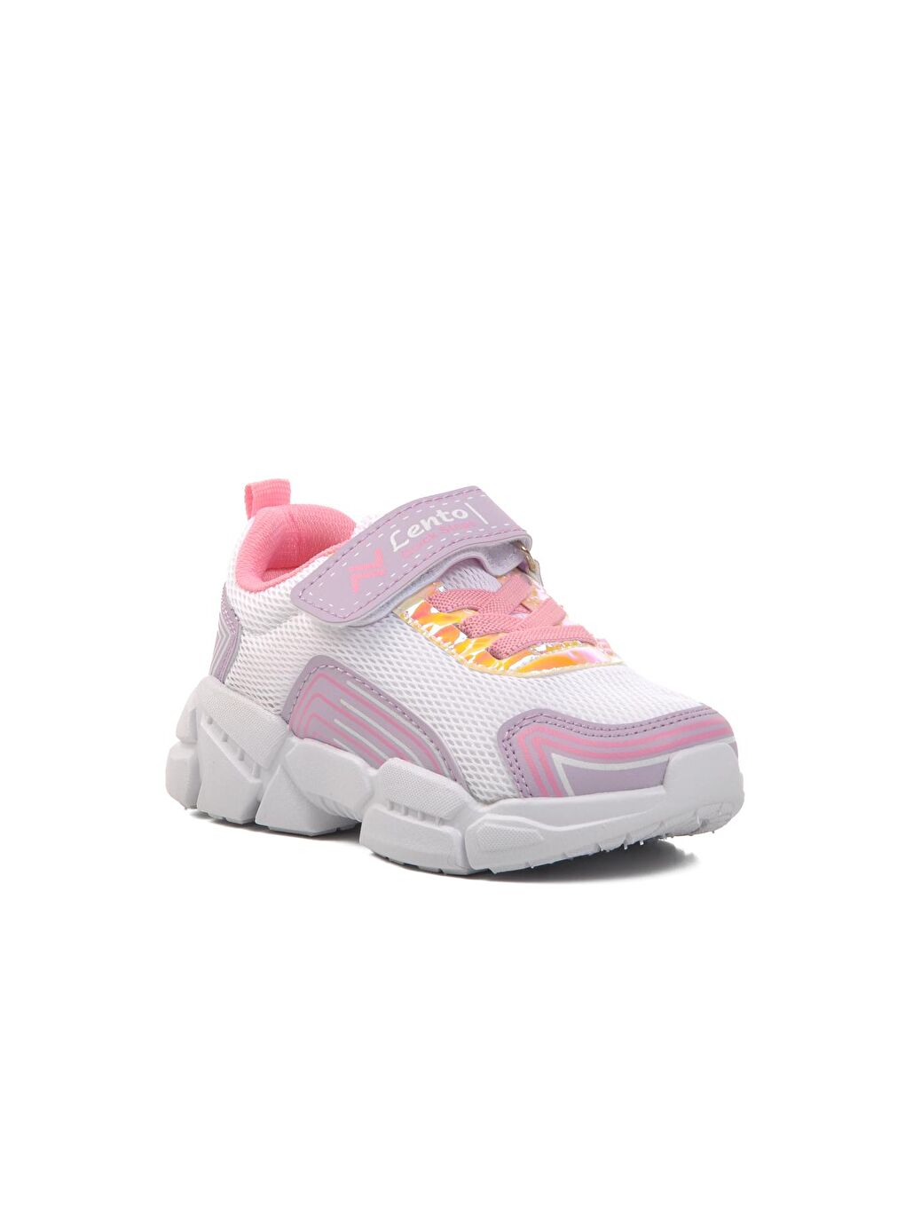 Ayakmod Beyaz-Mor Beyaz-Lila Cırtlı Unisex Çocuk Sneaker A-36-P - 2