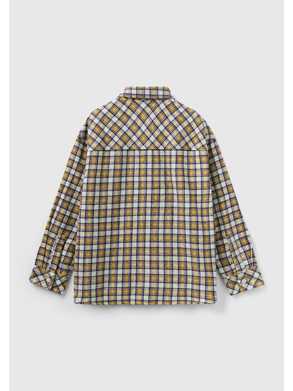 Erkek Çocuk Sarı Mix Ekoseli Gömlek-1