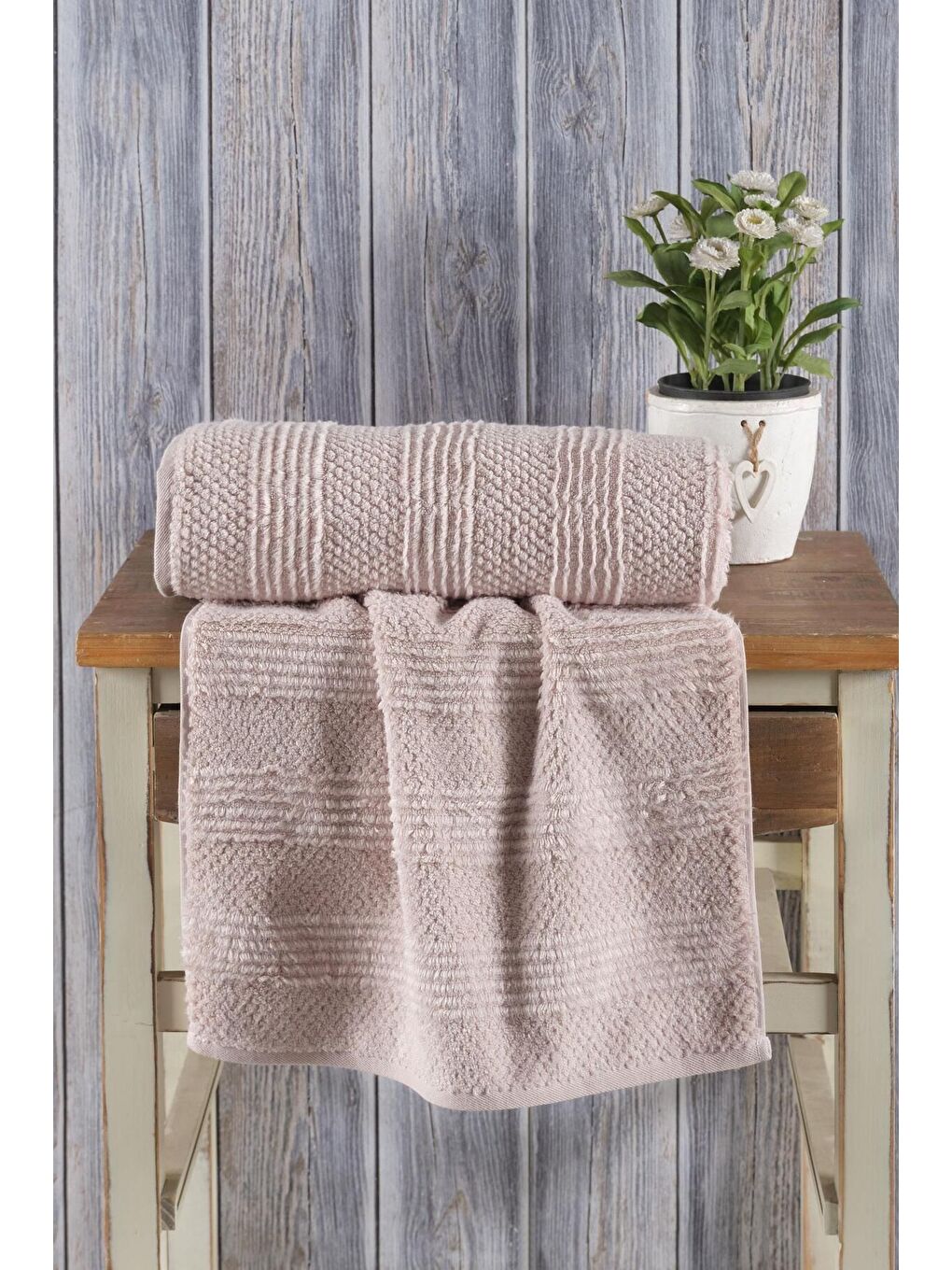 Pembe Lavin 100 Premium Pamuk El Havlusu 50x90 cm Pudra 50x90 cm