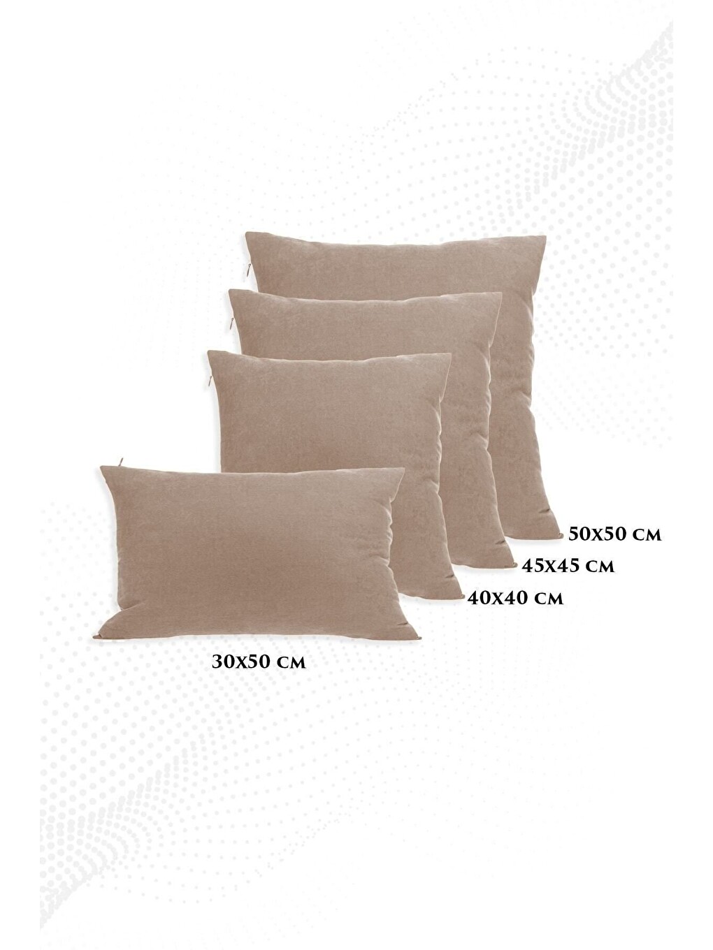 Kahverengi Panoroma Süet Dokulu Düz Punch (panç) İçin Uygun Açık Kahve 50x50 Dekoratif Kırlent Kılıfı-5