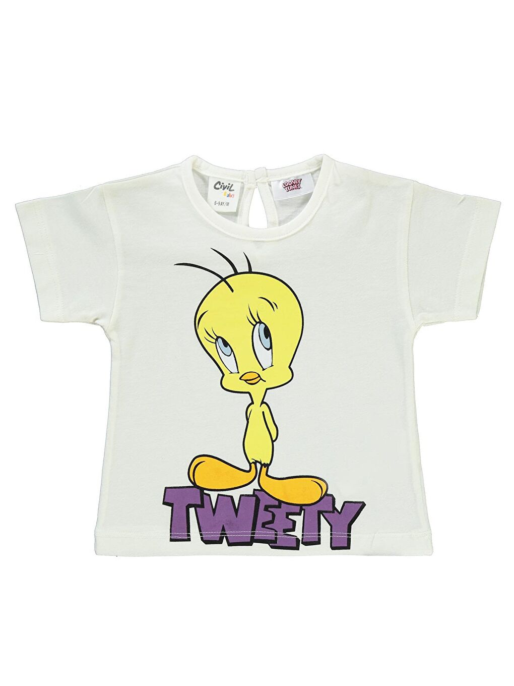 Tweety Ekru-Pembe Tweetty Kız Bebek Şortlu Takım 6-18 Ay Ekru-Pembe - 2