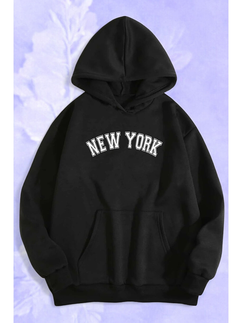 Siyah Newyork Baskılı Oversize Sweatshirt