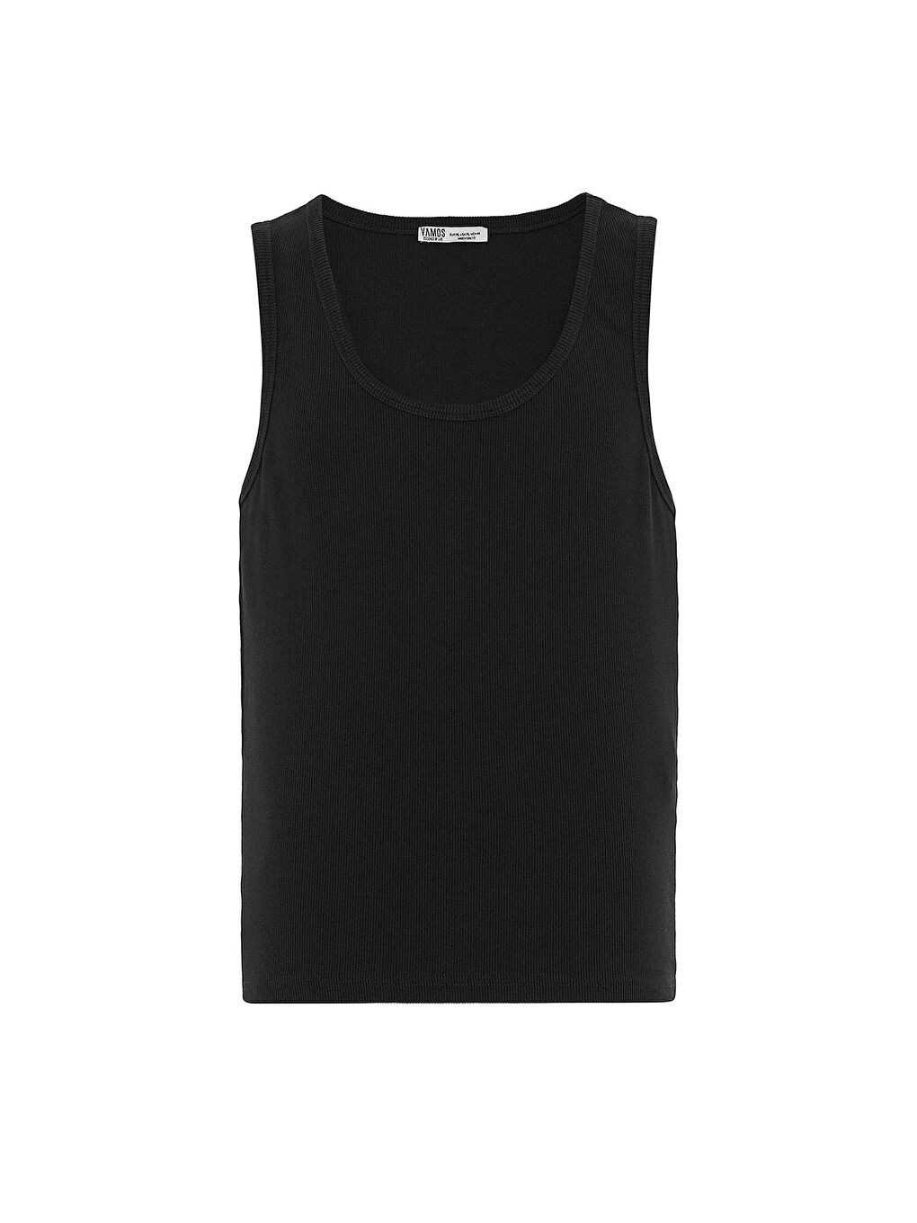 VAMOSCLO Siyah Basıc Tank Top Kaşkorse Atlet Siyah