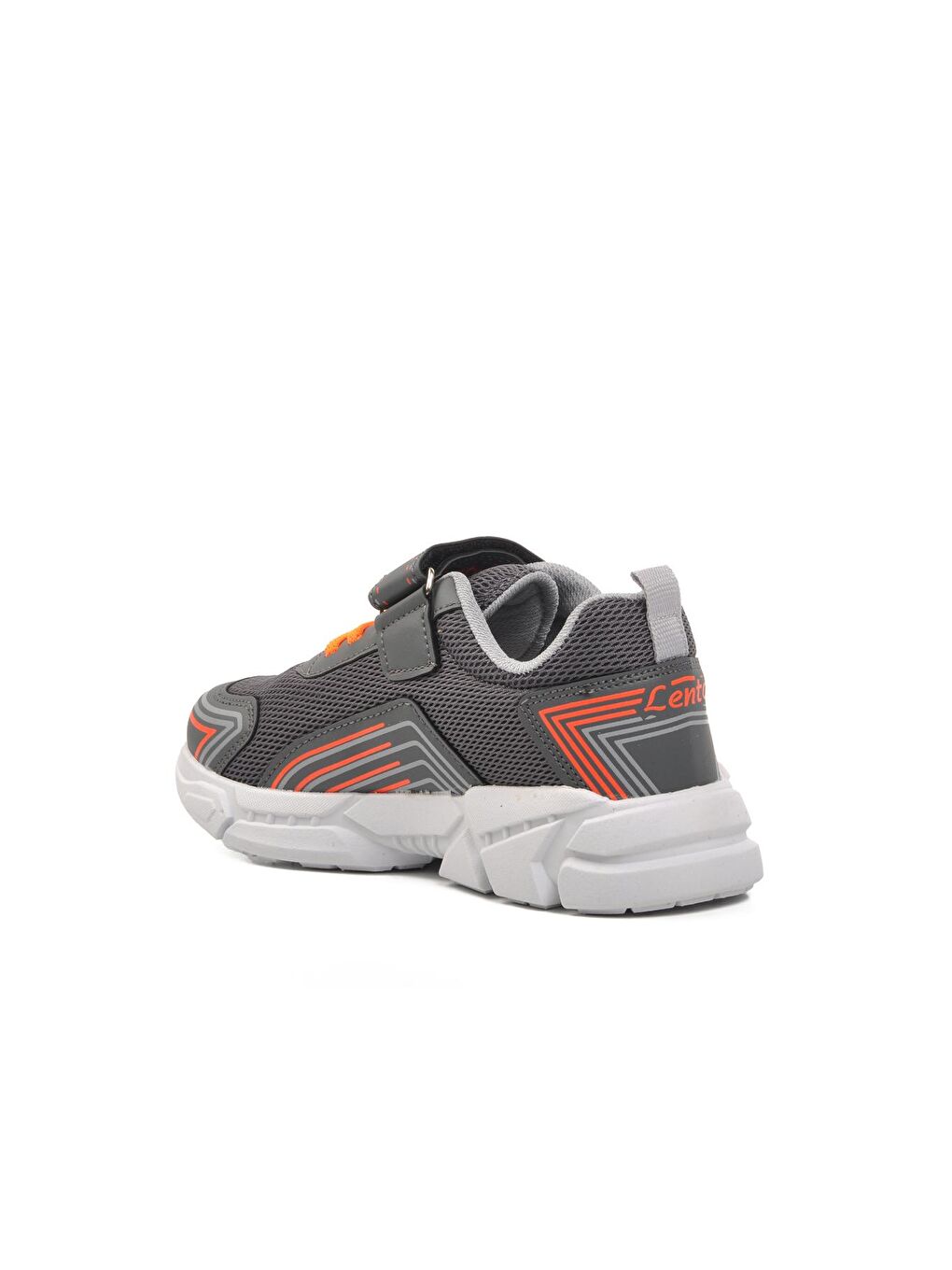 Gri Füme-Turuncu Cırtlı Unisex Çocuk Spor Ayakkabı A-36-F-3