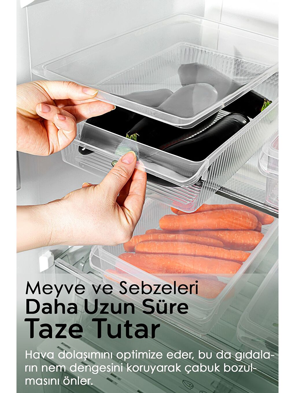 Renksiz 1 Adet Kapaklı Dolap İçi Buzdolabı Düzenleyici 4 lt-2