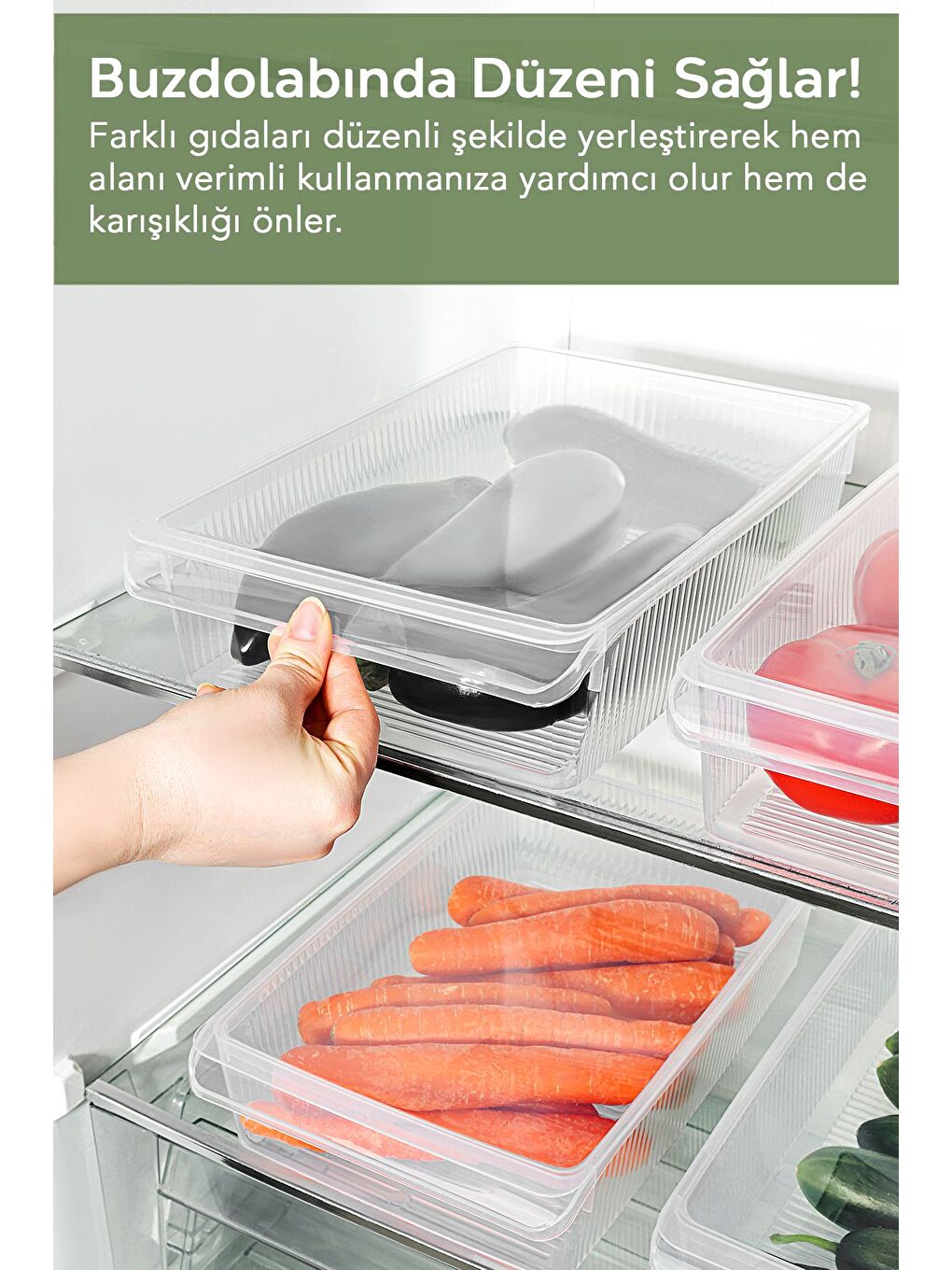 Renksiz 1 Adet Kapaklı Dolap İçi Buzdolabı Düzenleyici 4 lt-4