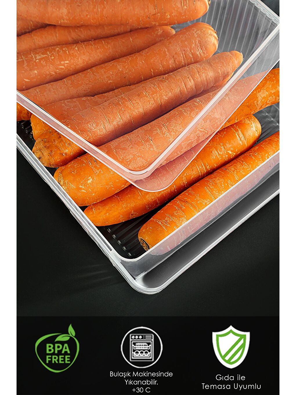 Renksiz 3 Adet Kapaklı Dolap İçi Buzdolabı Düzenleyici 4 lt-3