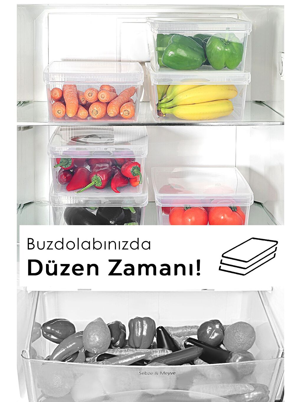 Renksiz 4 Adet Kapaklı Saklama Kabı 6 Litre-6