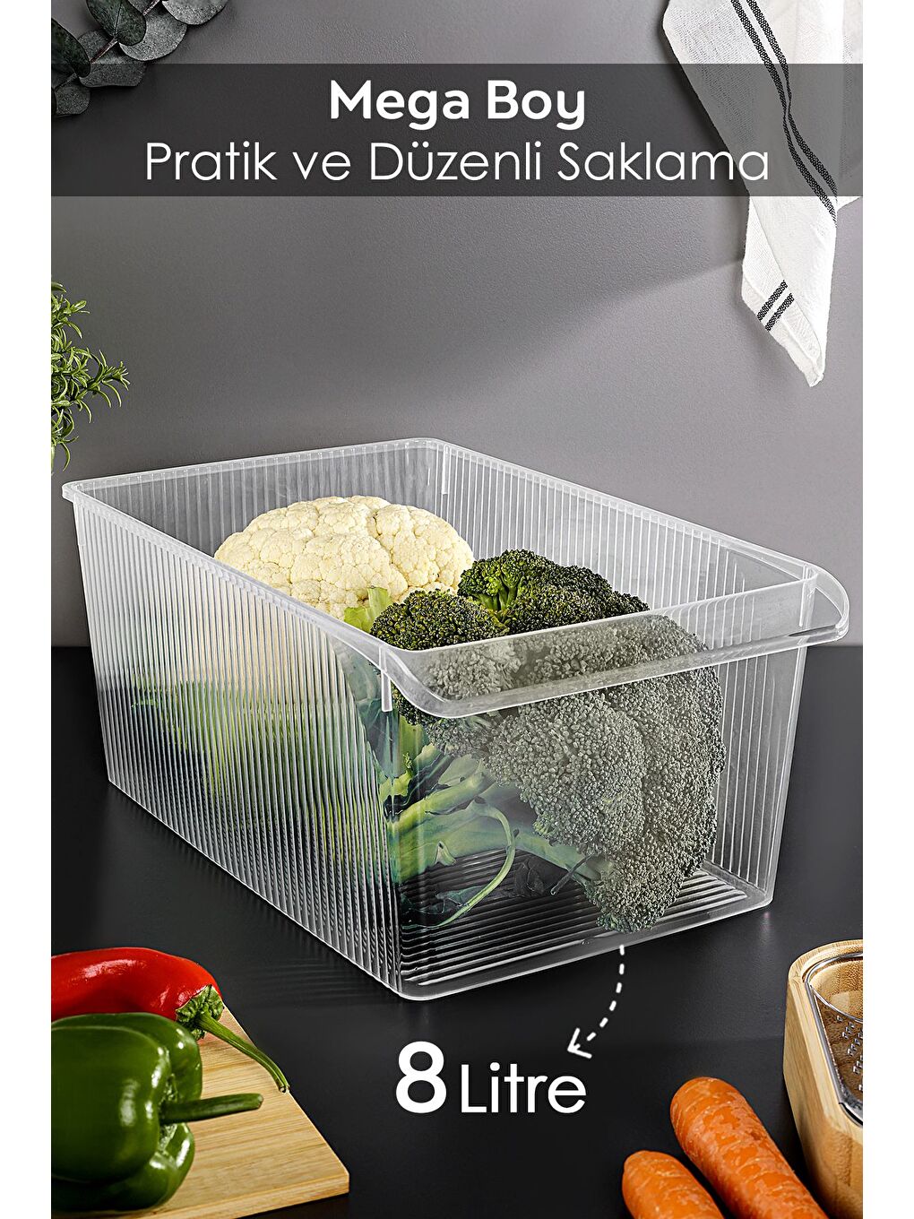 Renksiz 6 Adet Dolap İçi Buzdolabı Düzenleyici 8 Litre-1
