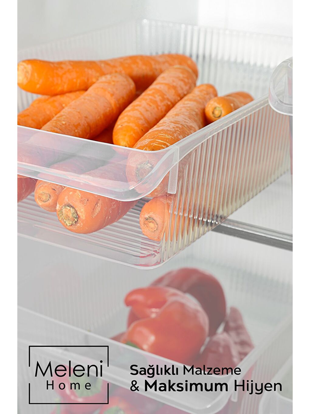 Renksiz 9'lu Buzdolabı Düzenleyici Set Dolap İçi Organizer Sepet Meyve Sebze Saklama Kabı 3x 4 6 8 lt-2