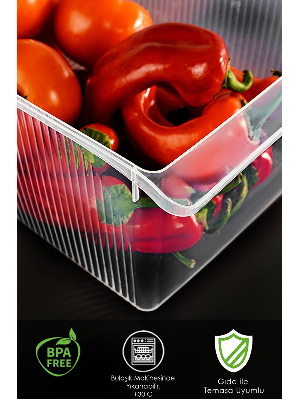 Renksiz 3 Adet Dolap İçi Buzdolabı Düzenleyici Organizer Sepet 8 Litre-3