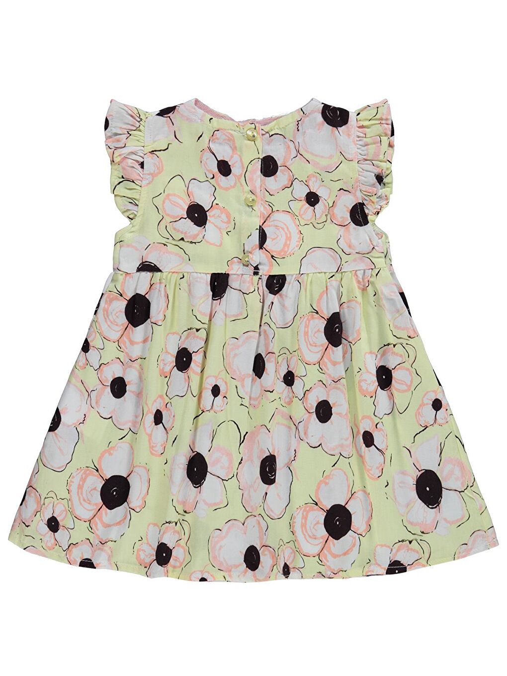 Kız Roba Baglama Detaylı Elbise 6-18 Ay - Sarı-1