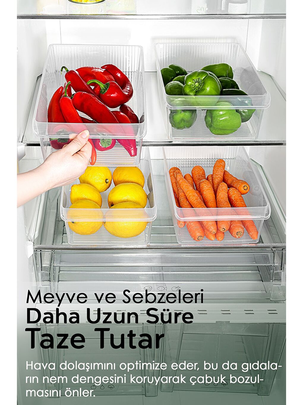 Renksiz 6 Adet Dolap İçi Buzdolabı Düzenleyici 6 Litre-2
