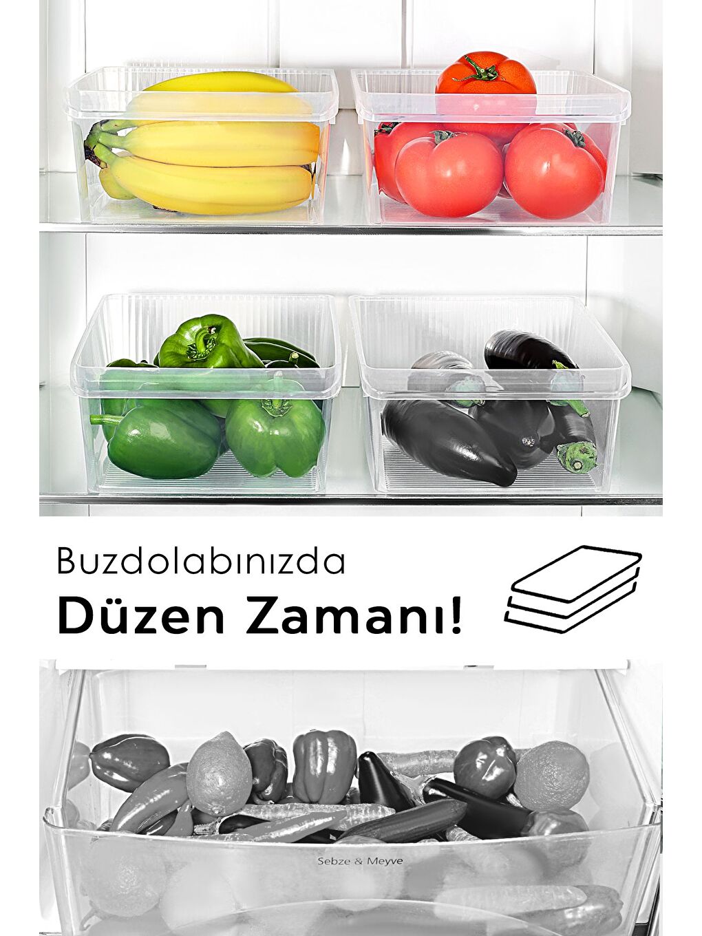 Renksiz 6 Adet Dolap İçi Buzdolabı Düzenleyici 6 Litre-6