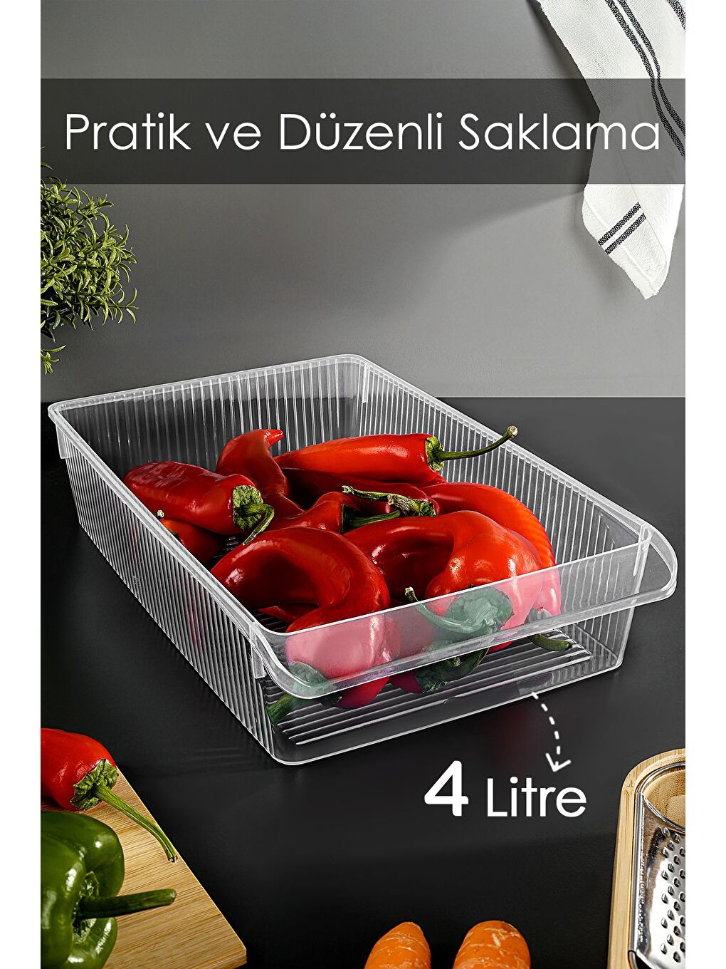Renksiz 1 Adet Dolap İçi Buzdolabı Düzenleyici 4 Litre-1