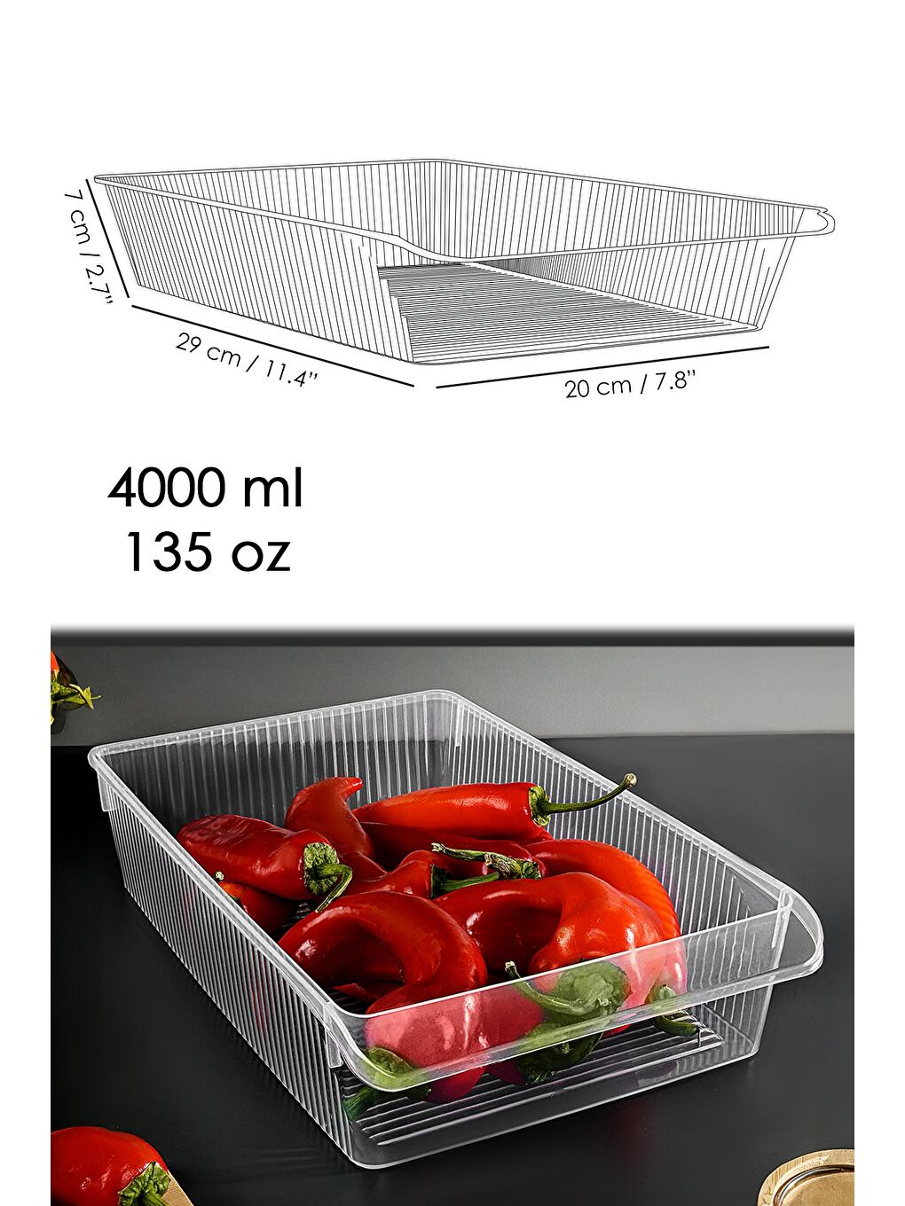 Renksiz 1 Adet Dolap İçi Buzdolabı Düzenleyici 4 Litre-7