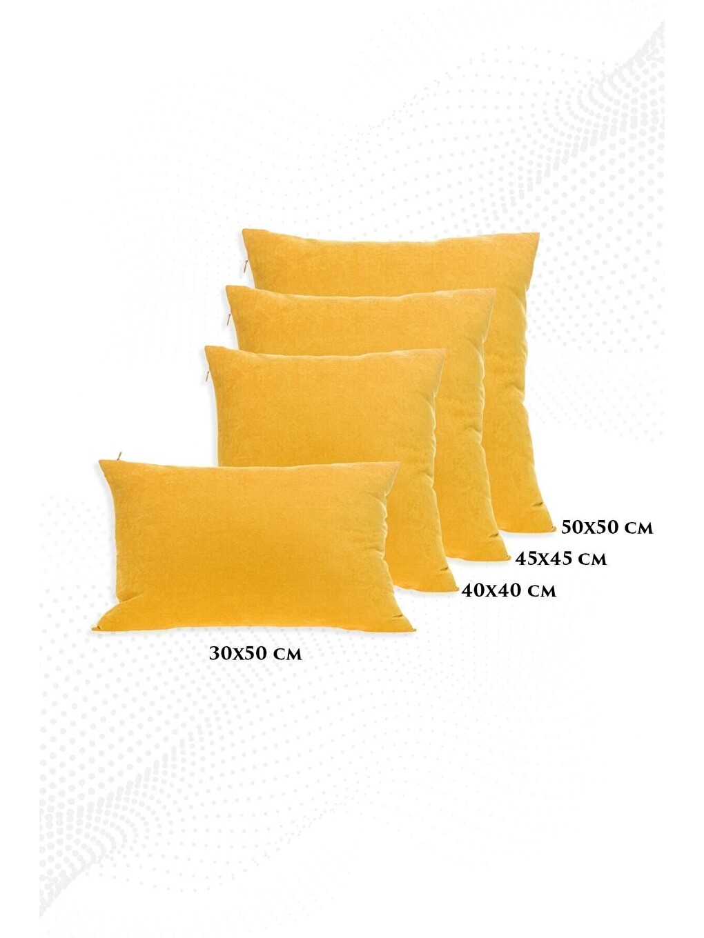 Panoroma Süet Dokulu Düz Punch (panç) İçin Uygun Sarı 50x50 Dekoratif Kırlent Kılıfı-5